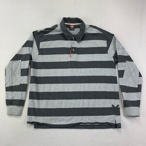 VTG Pure Playaz Rugby Shirt Mens 2XL Prison Stripe Y2K Hip Hop Streetwear Casual